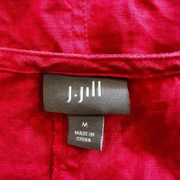J.Jill Hot Pink 100% Linen Mini Dress Size M - Picture 4 of 5
